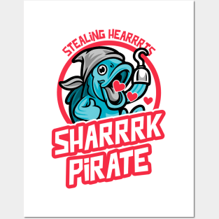 Stealing Hearts Shark Pirate Posters and Art